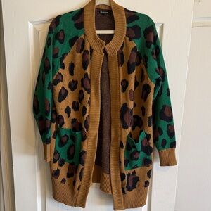 Who What Wear Leopard Print Cardigan